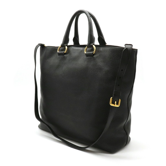 Prada 2WAY Bag Nero Black Leather Tote Shoulder - Picture 1 of 8